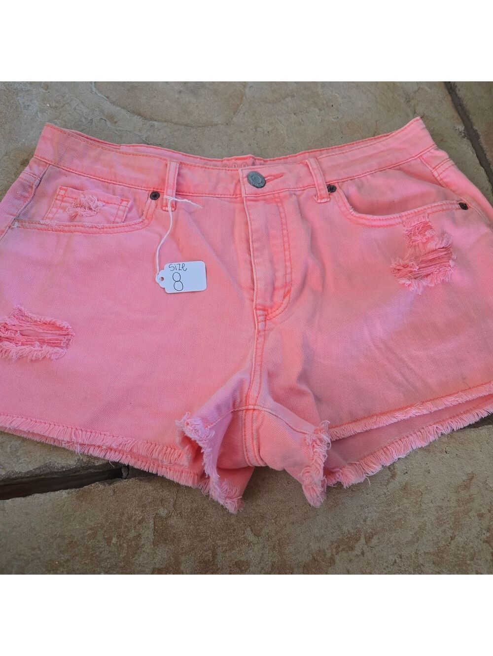 Aeropostale Neon Pink Distressed Jean Shorts
